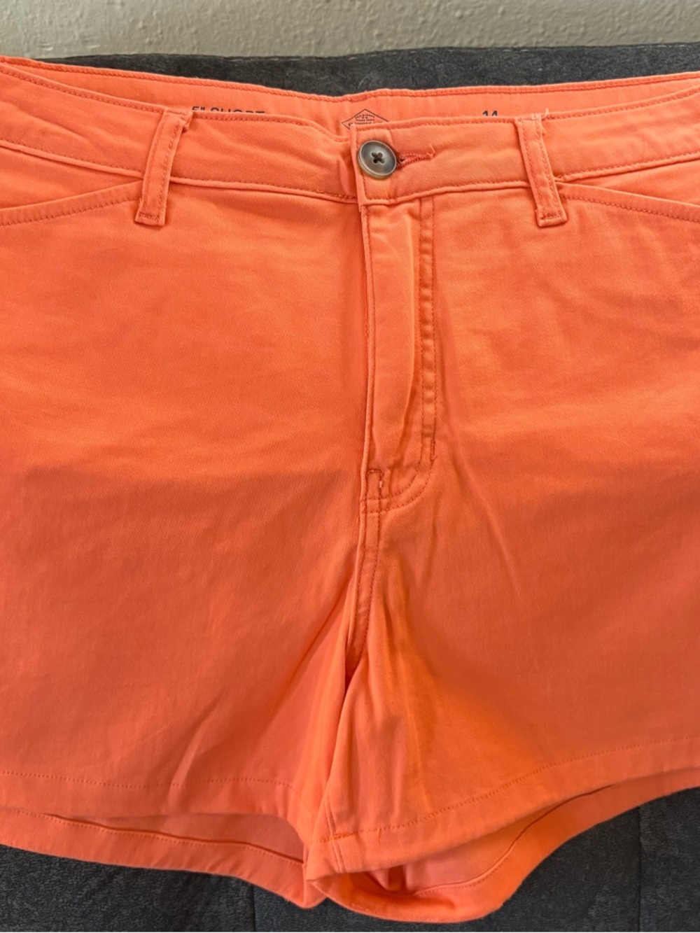 St. John's Bay High-Waist Orange Cotton-Blend Shorts. 4” hem